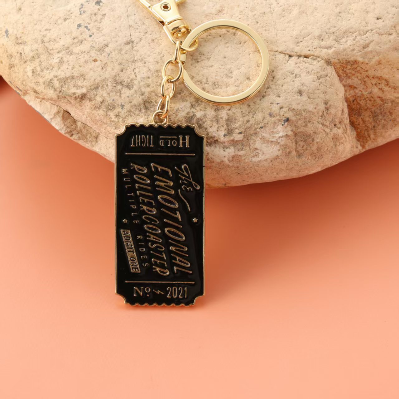 Emotional Roller Coaster Ticket Keychain