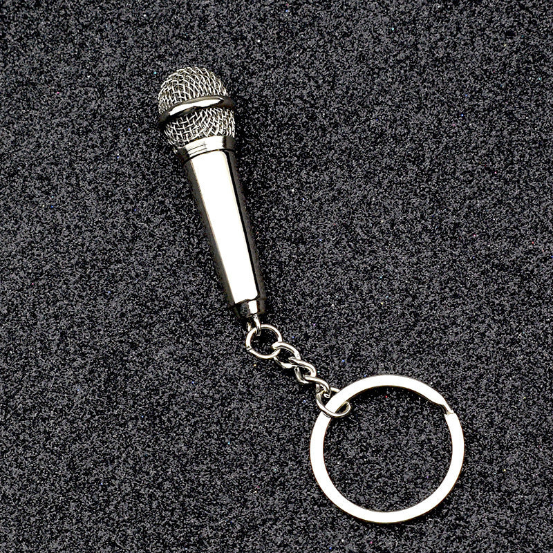 Metal microphone keychain