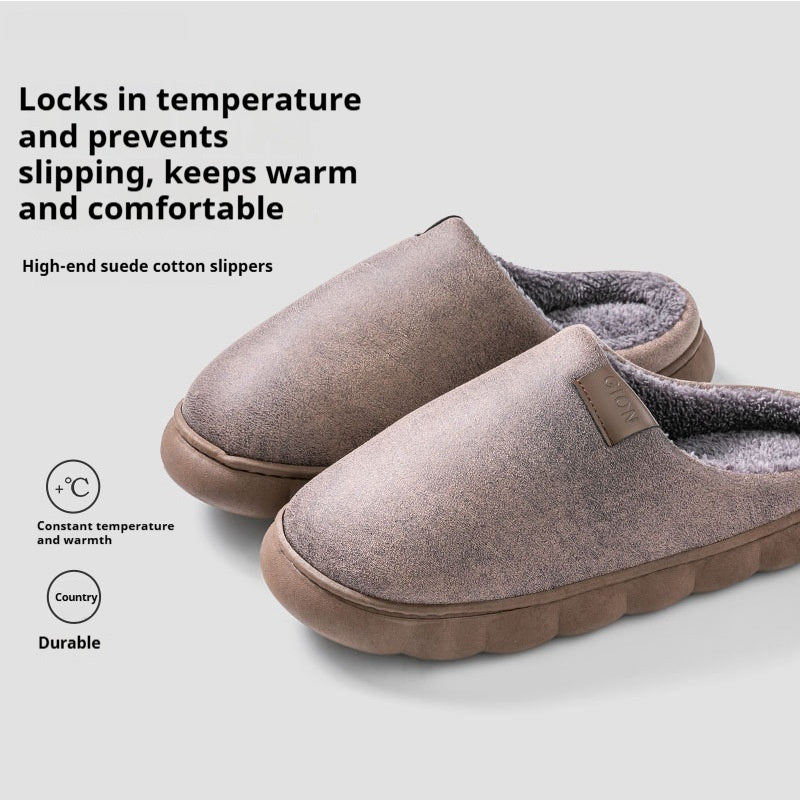 Home Slippers Winter Warm Fleece Shoes Indoor Bedroom Floor Plush Slippers For Women Couple