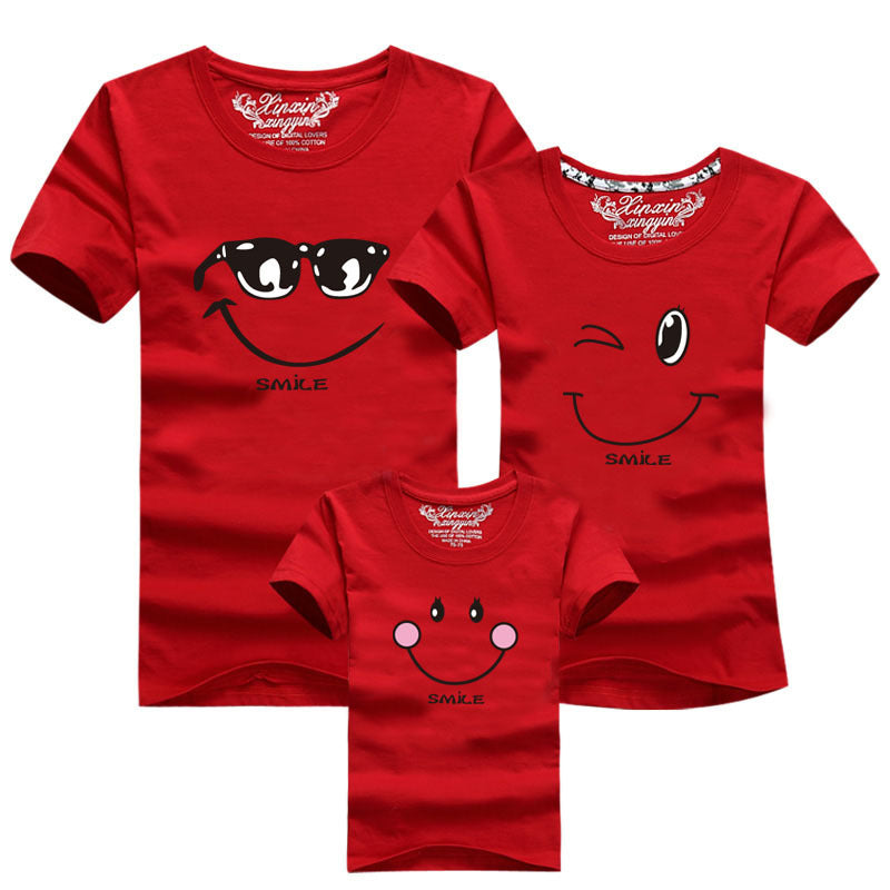 Cotton round neck parent-child outfit