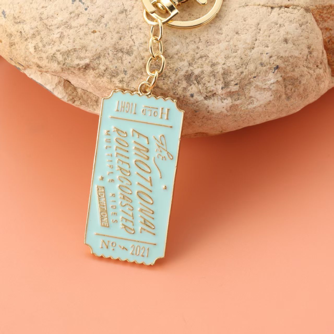 Emotional Roller Coaster Ticket Keychain