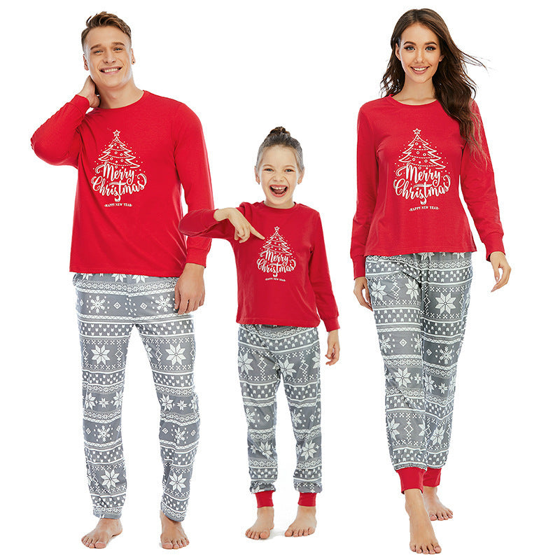 Women's Long Sleeved Trousers Home Service Couple Christmas Pajamas