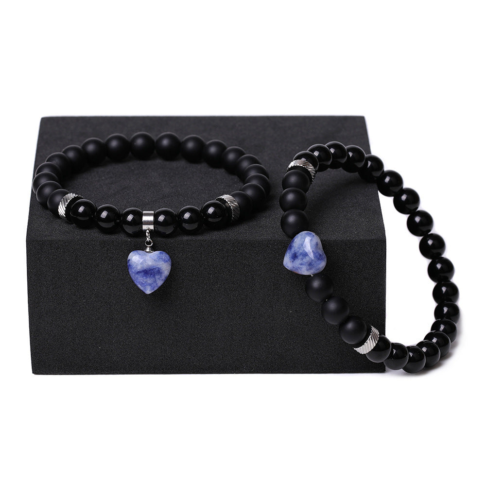 Natural Stone Couple Love Bracelet Suit