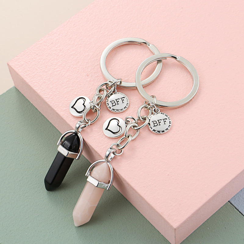 Crystal Love Puzzle Hollow Letters Accessories Geometric Simple Couple Keychain