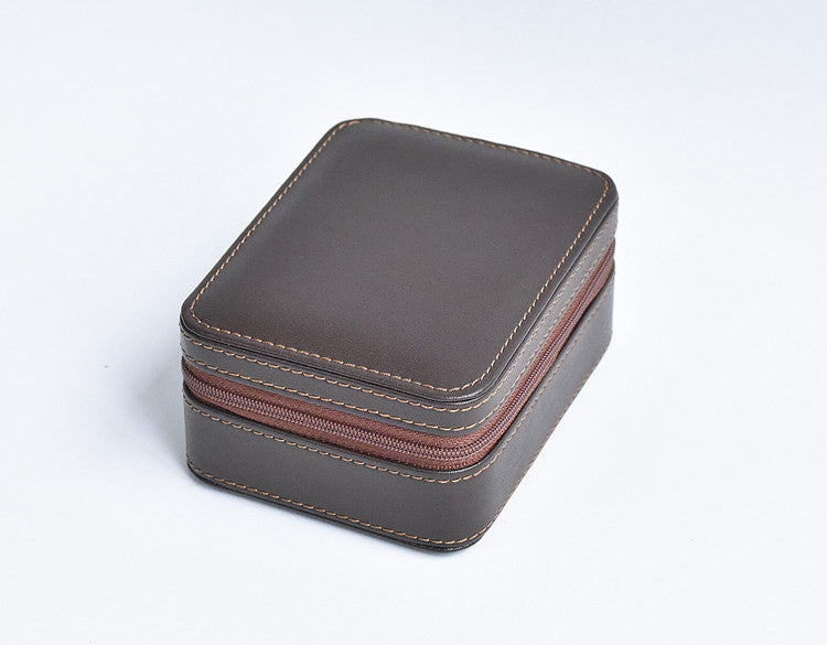 Portable Leather Pocket Watch Storage Box