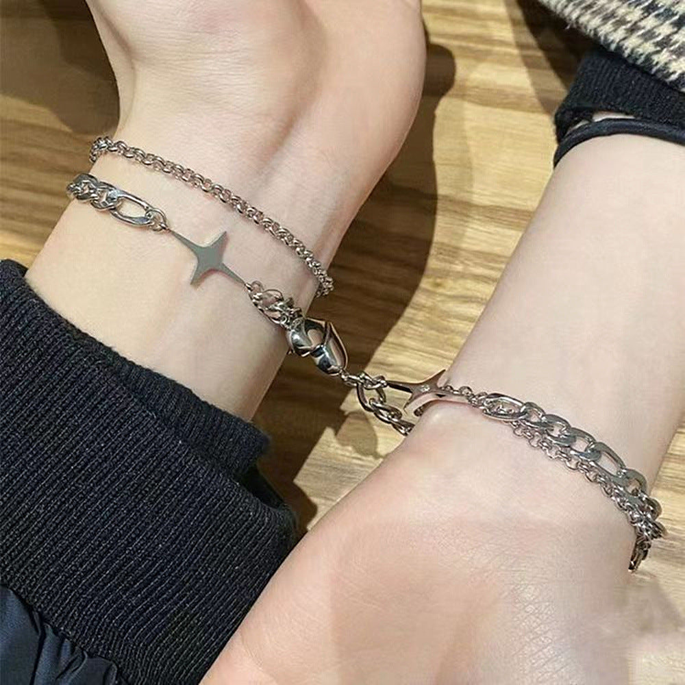 Fashion Jewelry Magnet Love Suction Bracelet Couple Valentines Day Gift