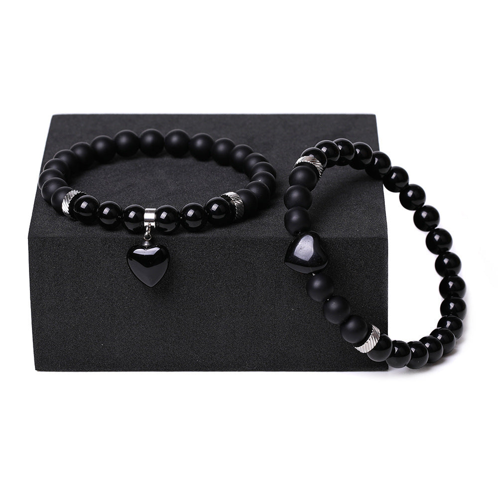 Natural Stone Couple Love Bracelet Suit