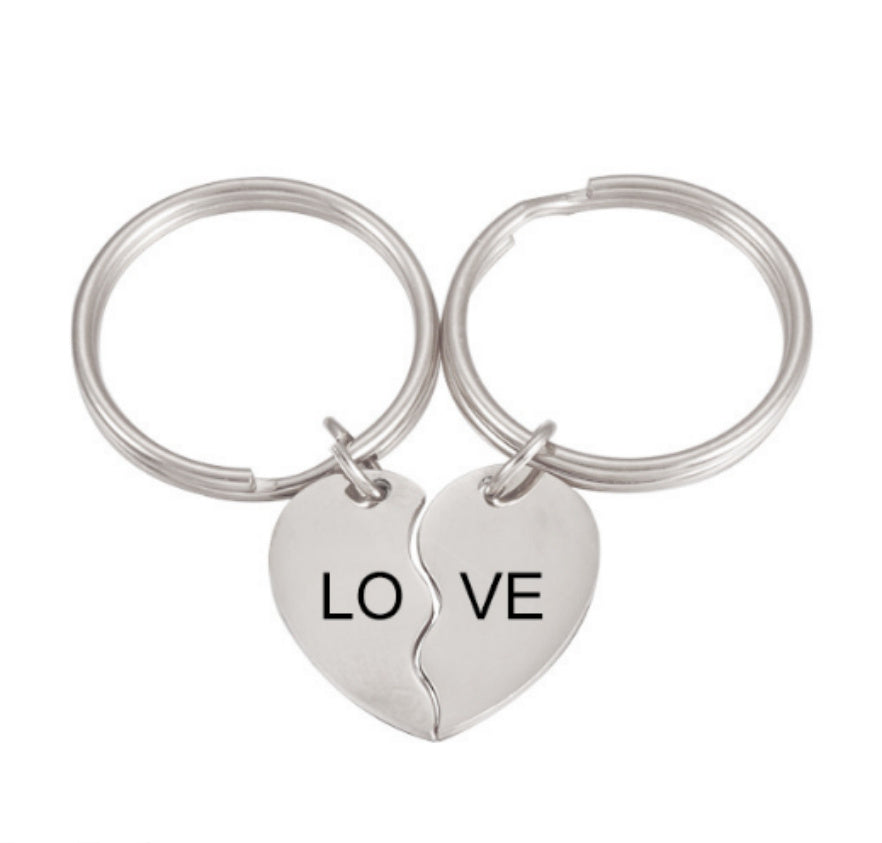 Love Stainless Steel Lettering Keychain Pendant Friend Couple