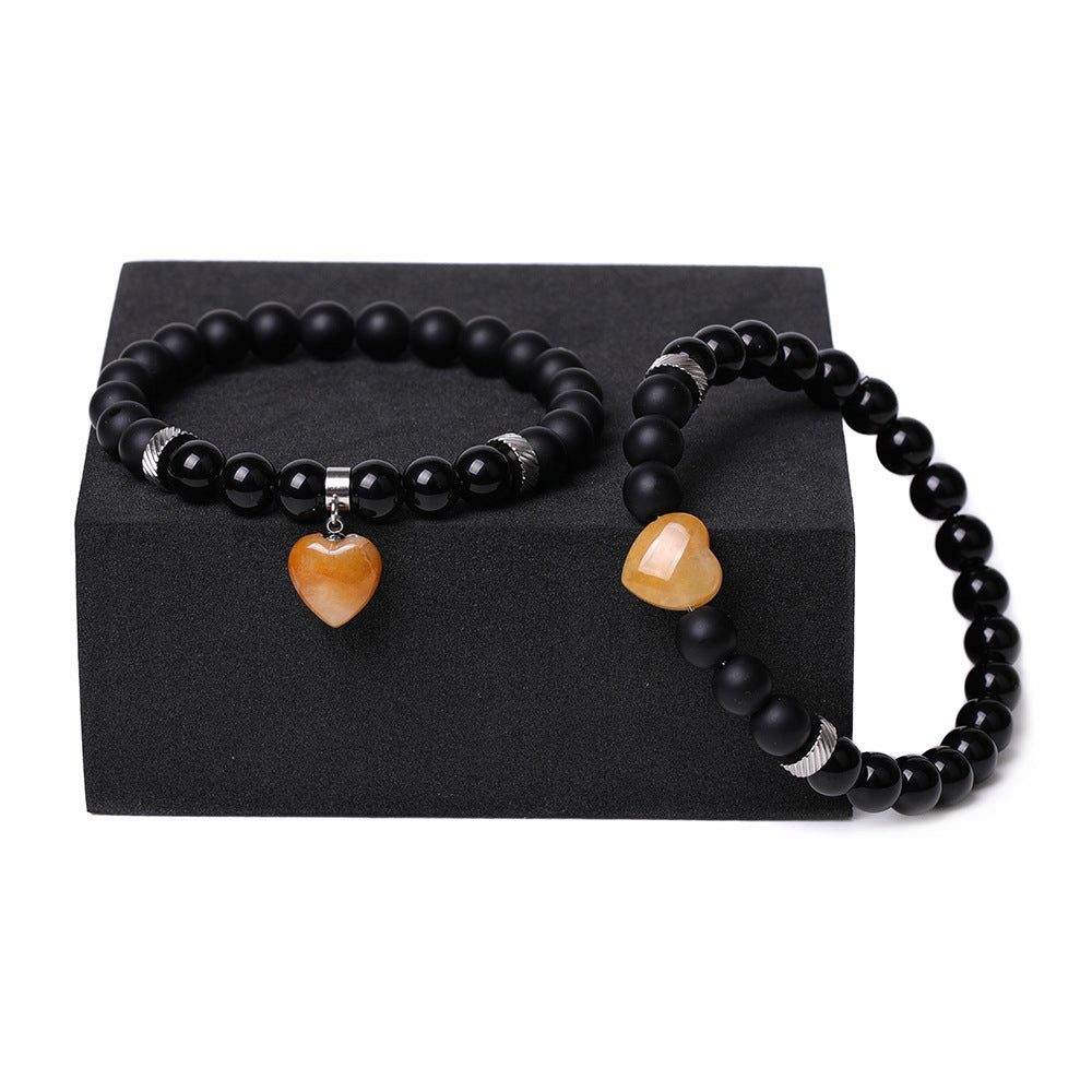 Natural Stone Couple Love Bracelet Suit