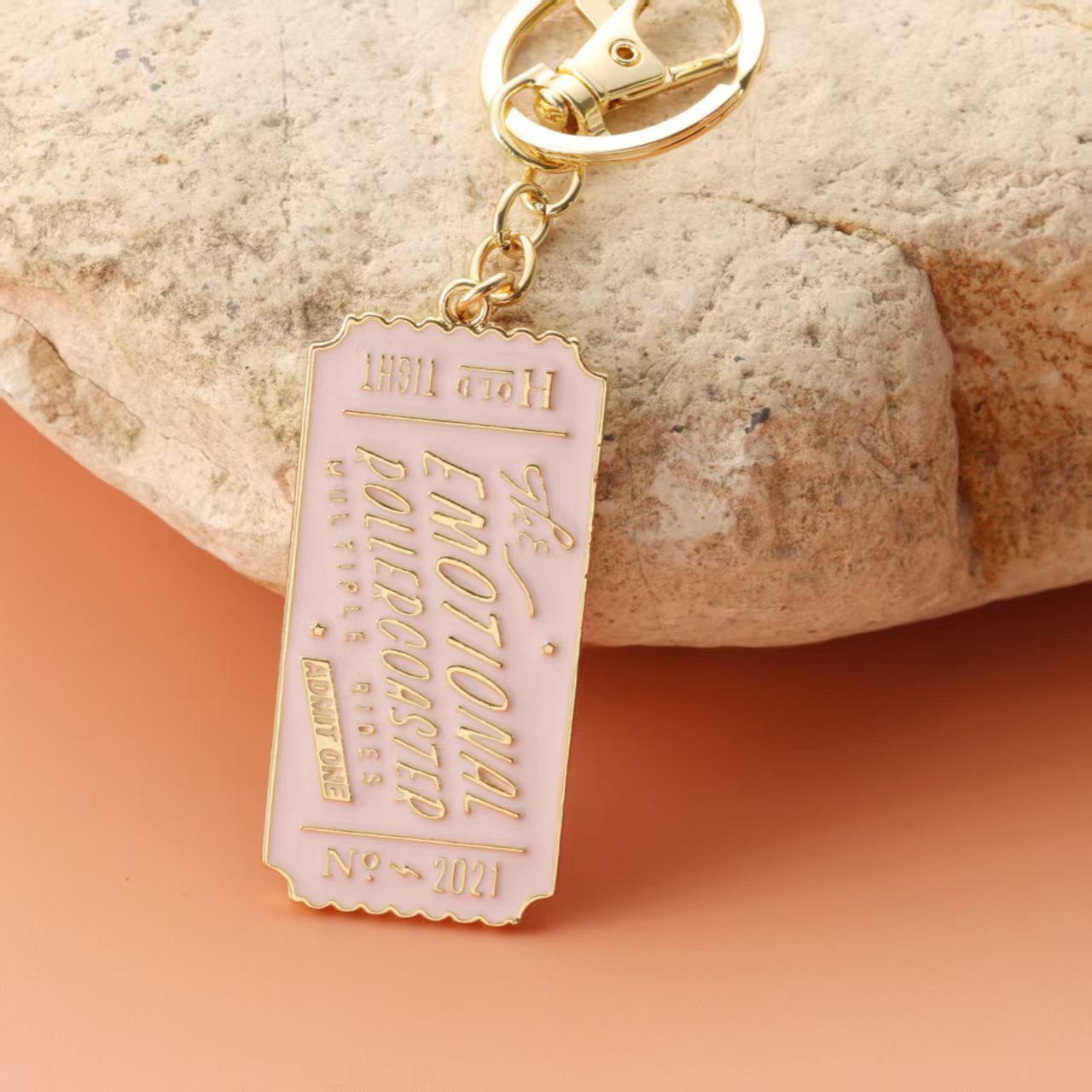 Emotional Roller Coaster Ticket Keychain