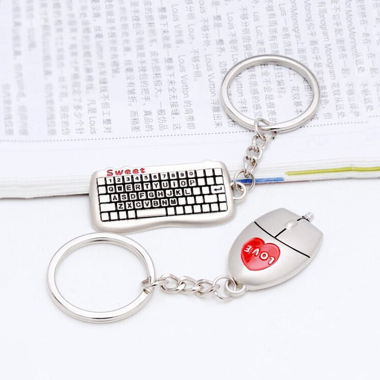 Fashion 1 Pair Of Silver Alloy Arrow Bow Love Couple Ring Couple Keychain