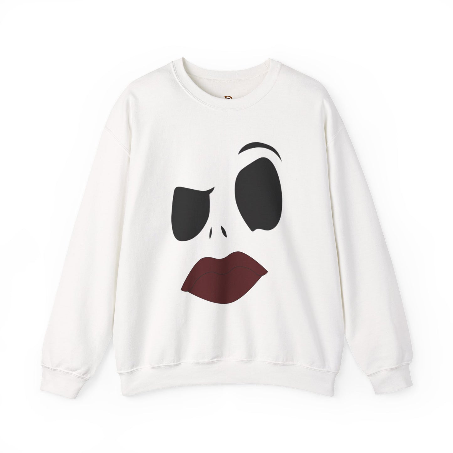 Skull Face Sweatshirt with Lips
