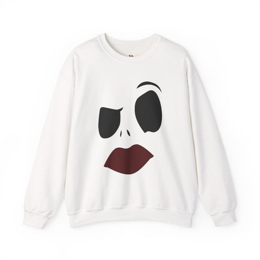 Skull Face Sweatshirt with Lips
