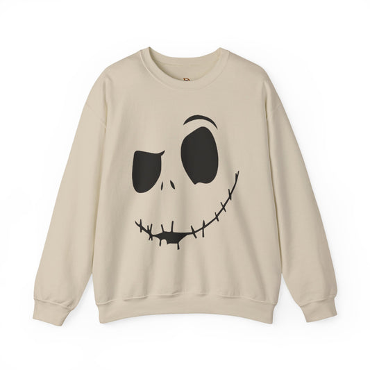 Skull Face Sweatshirt with Stitched Lips