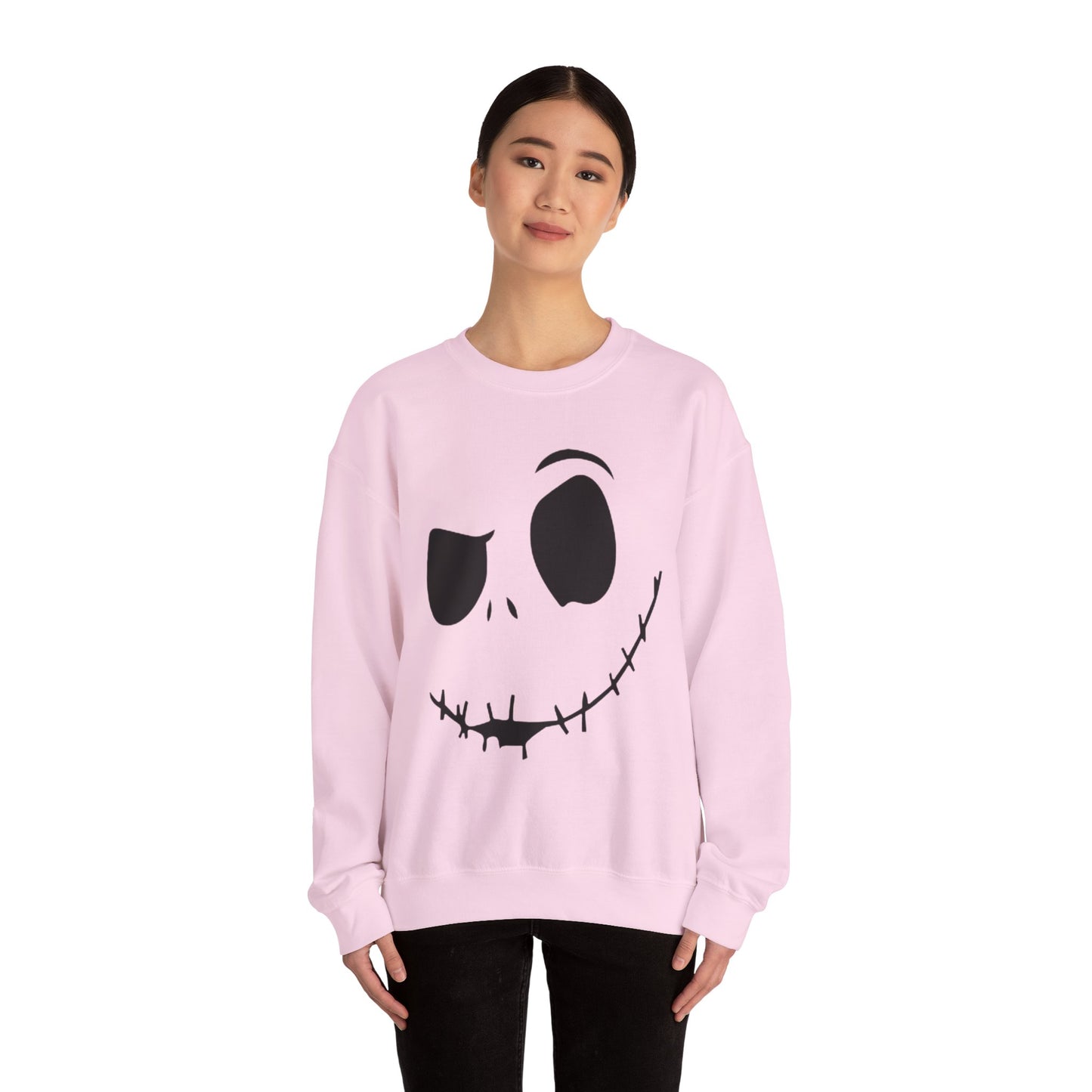 Skull Face Sweatshirt with Stitched Lips