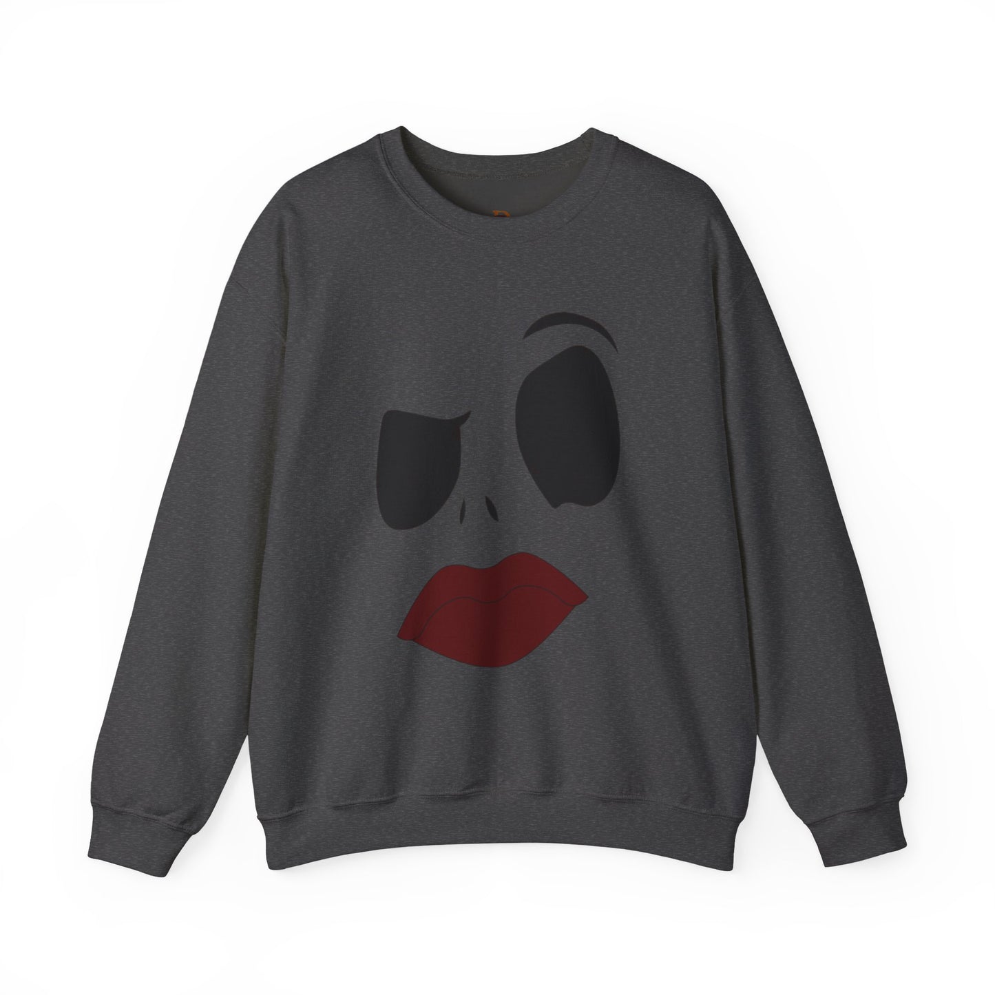 Skull Face Sweatshirt with Lips