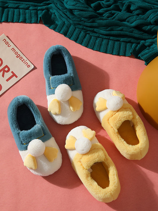 Plush couple home slippers