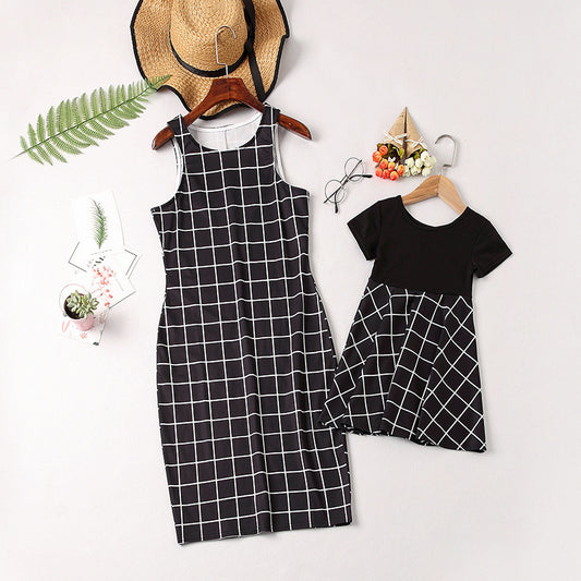 Explosive printed parent-child outfit