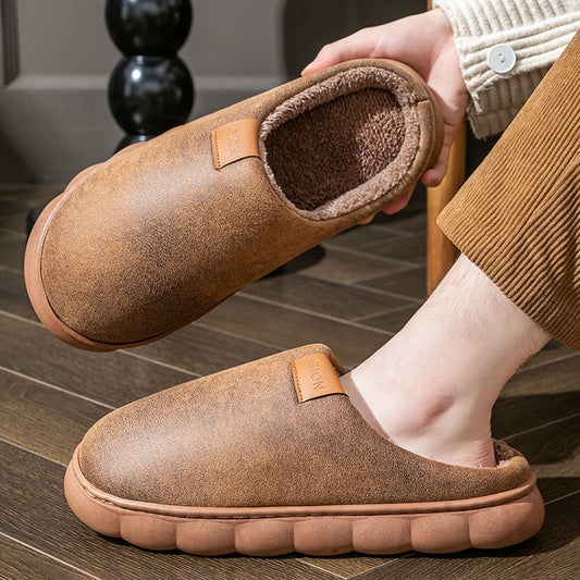 Home Slippers Winter Warm Fleece Shoes Indoor Bedroom Floor Plush Slippers For Women Couple