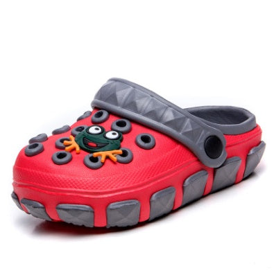 Children's hole shoes Summer new children's slippers Medium big children's slippers Baotou outdoor beach shoes