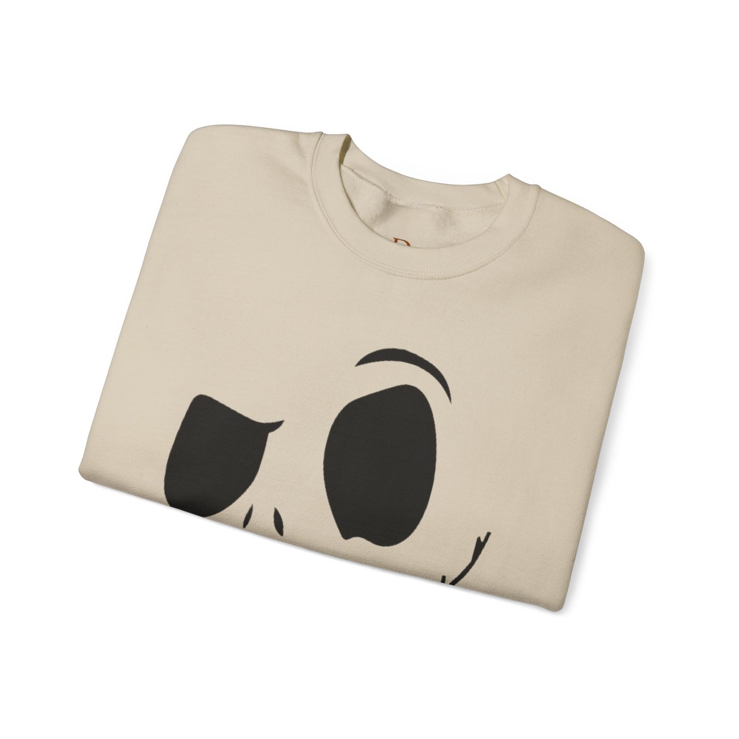 Skull Face Sweatshirt with Stitched Lips