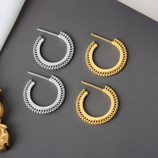 Flat Earrings Earrings Personality Trend Temperament Earrings Earrings