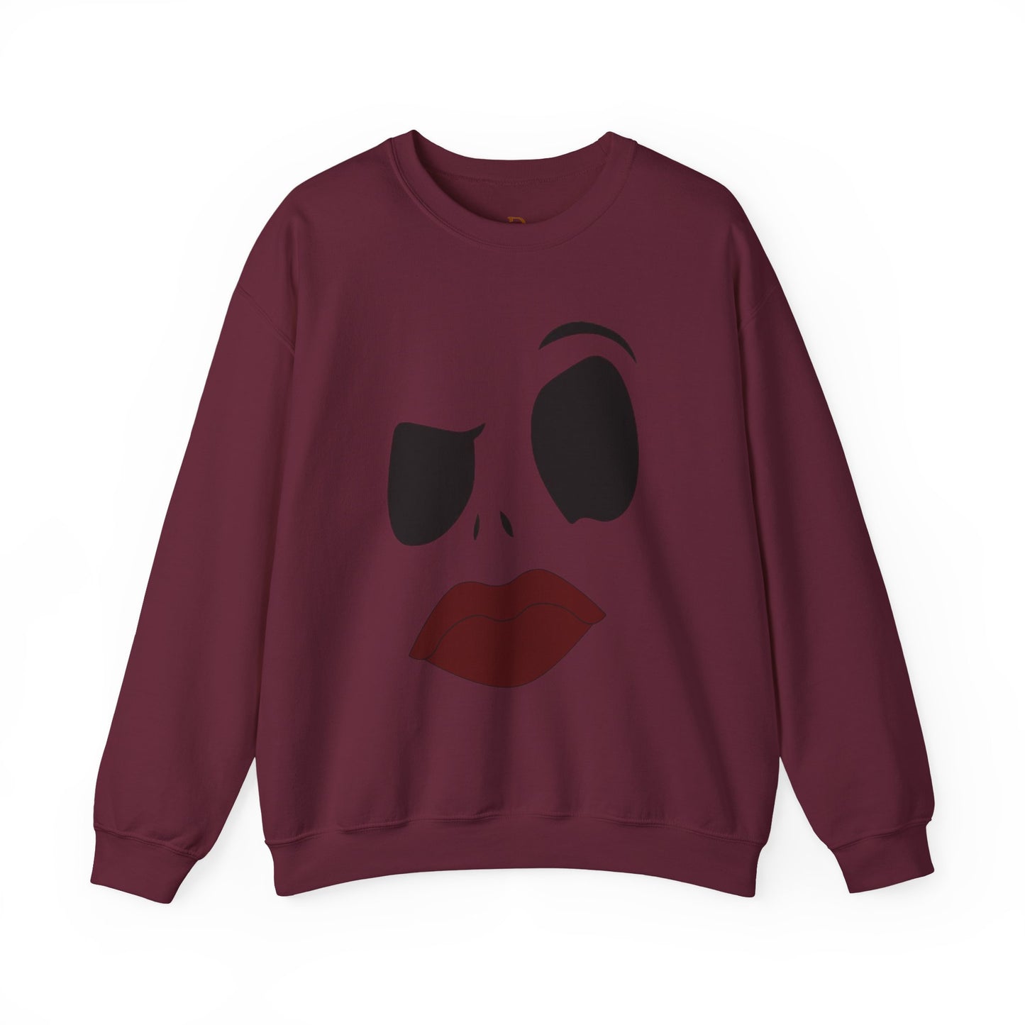 Skull Face Sweatshirt with Lips