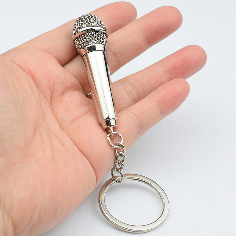 Metal microphone keychain