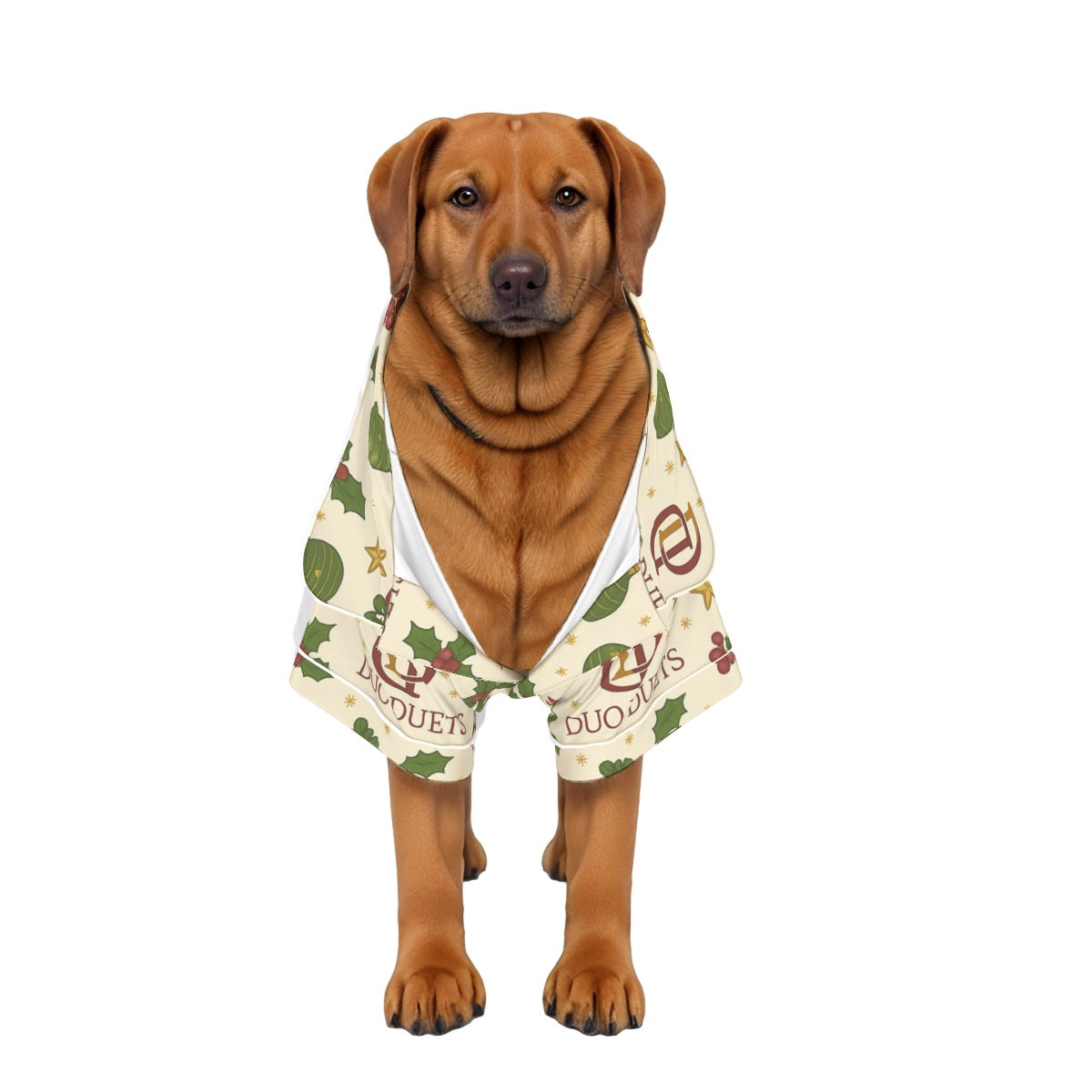 DUODUETS Dog Christmas Pajamas for Puppies - Stretchy Lightweight Fabric for All Seasons