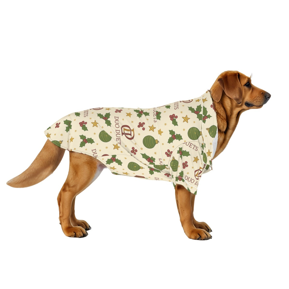 DUODUETS Dog Christmas Pajamas for Puppies - Stretchy Lightweight Fabric for All Seasons