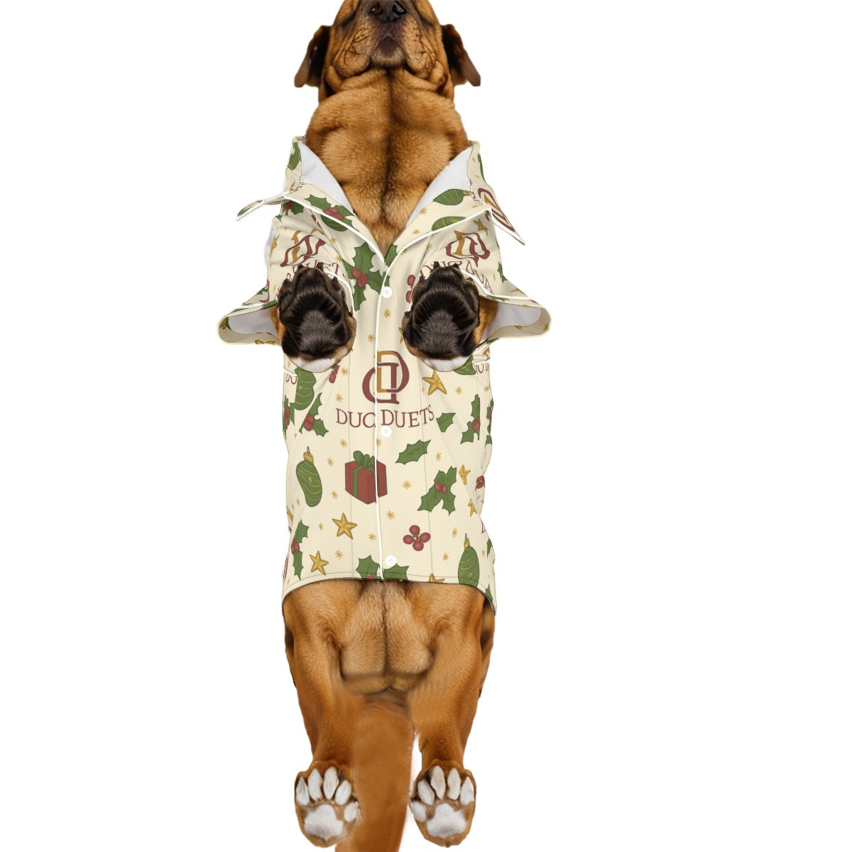 DUODUETS Dog Christmas Pajamas for Puppies - Stretchy Lightweight Fabric for All Seasons