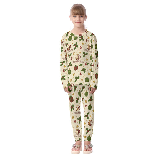 DUODUETS Kids Christmas Pajamas Set - Soft & Stretchy Print Sleepwear for Comfortable Family Nights