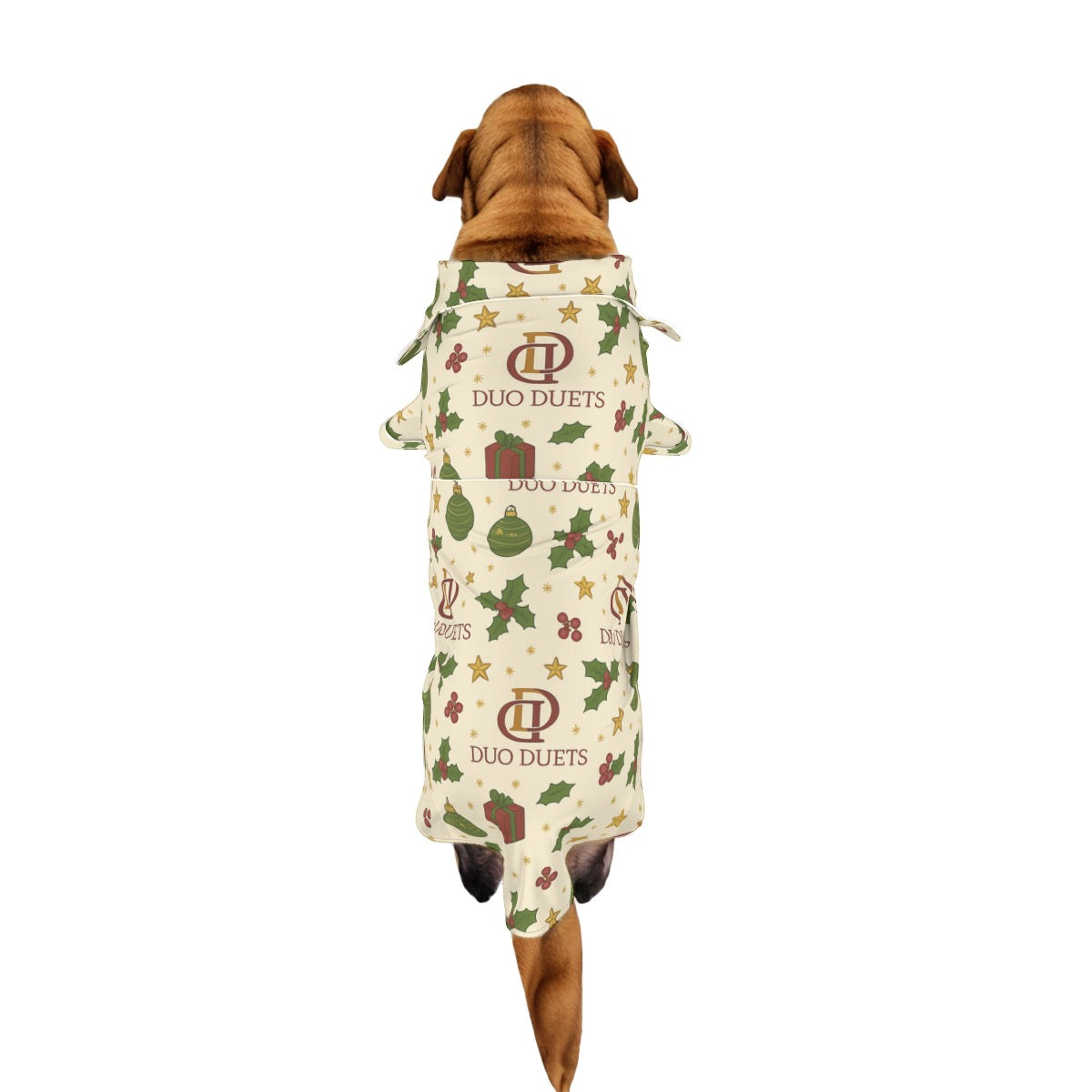 DUODUETS Dog Christmas Pajamas for Puppies - Stretchy Lightweight Fabric for All Seasons