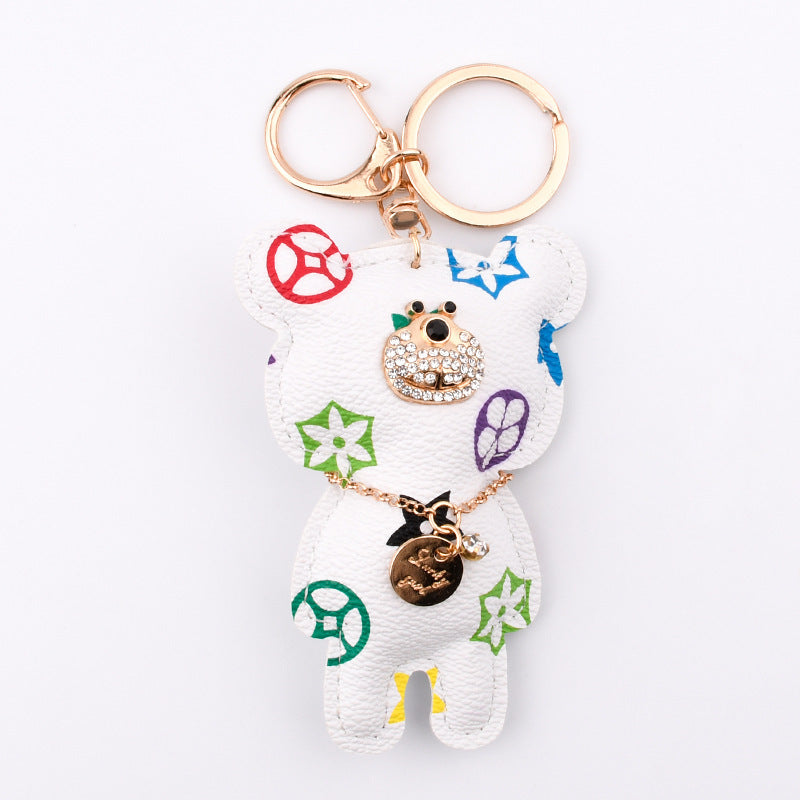 Fashion Simple Station Bear Fur Ball Keychain Pendant