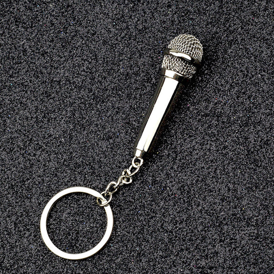 Metal microphone keychain