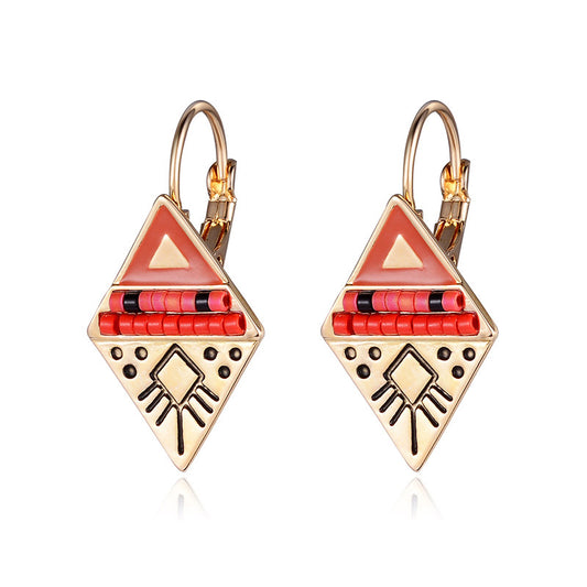 Rhombus Geometric Temperament Personality Earrings