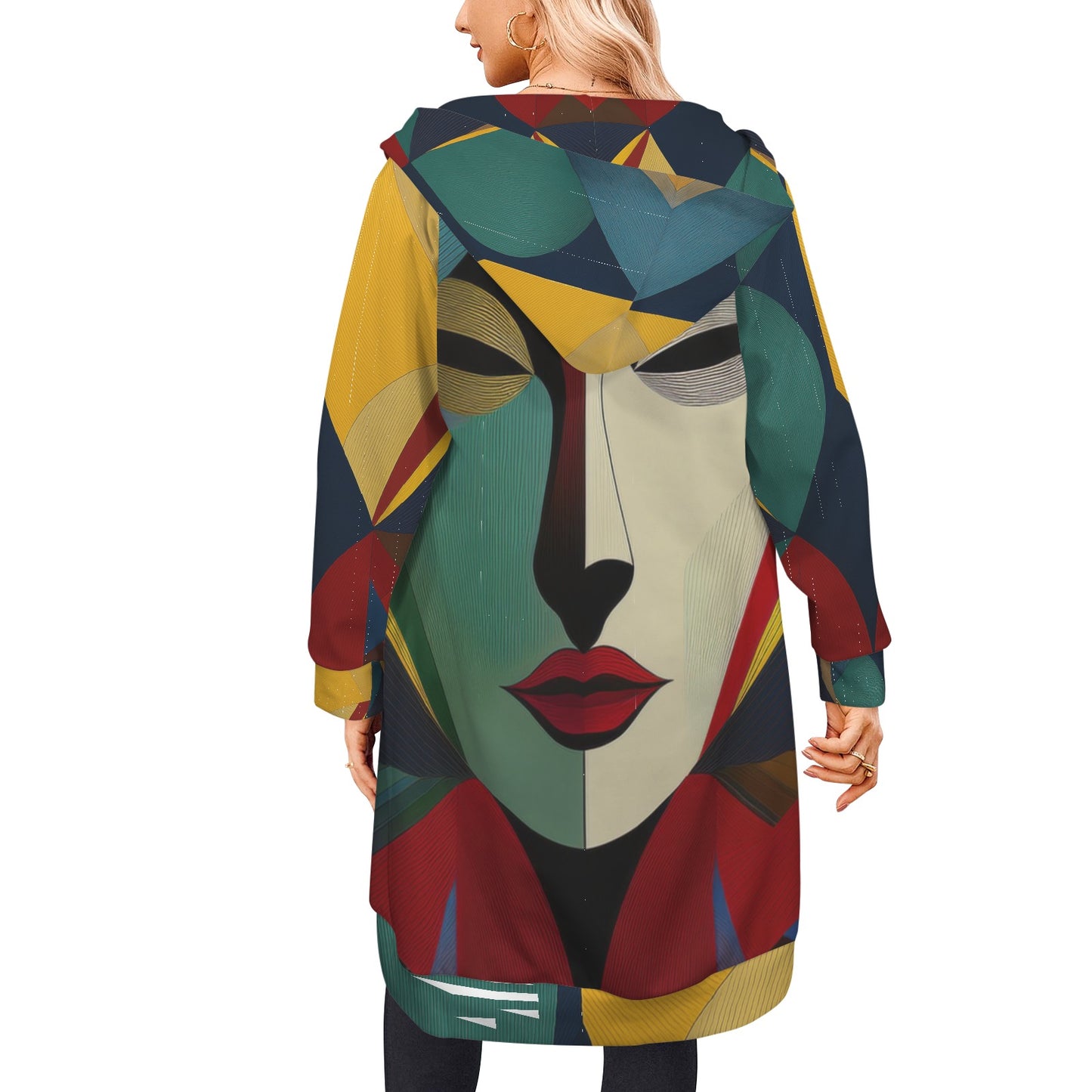 Artistry Face Women's Long Hooded Coat