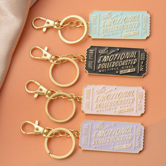 Emotional Roller Coaster Ticket Keychain