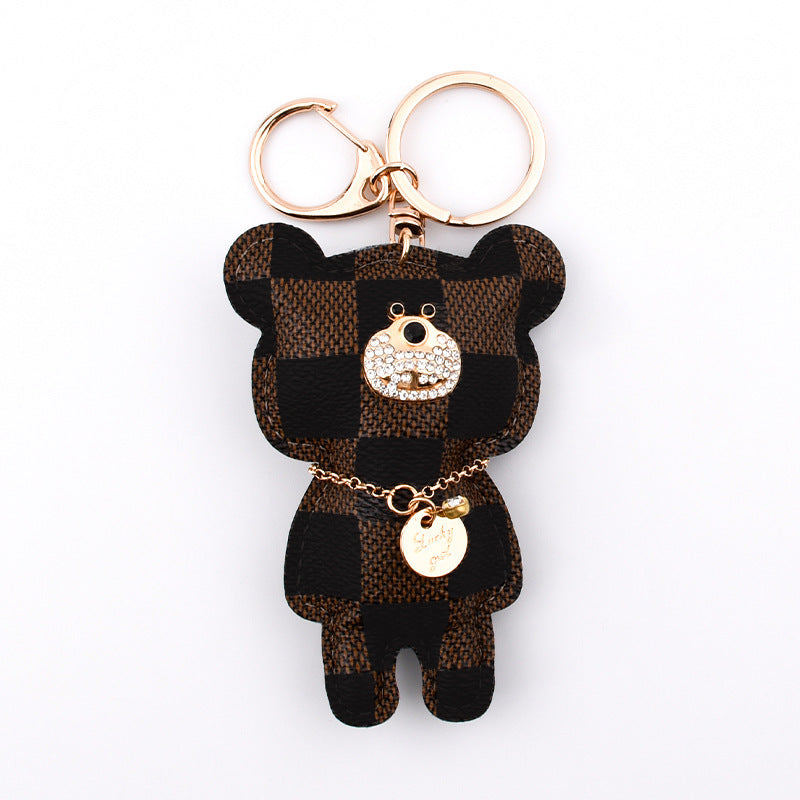 Fashion Simple Station Bear Fur Ball Keychain Pendant