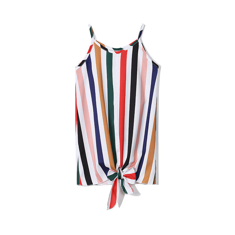 Color stripes parent-child outfit