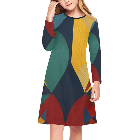 Artistry Face Girls' Long Sleeve Dress Parent Child Outfit