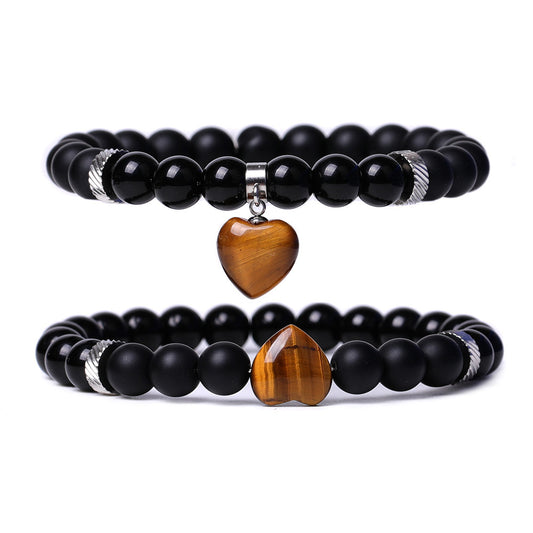 Natural Stone Couple Love Bracelet Suit