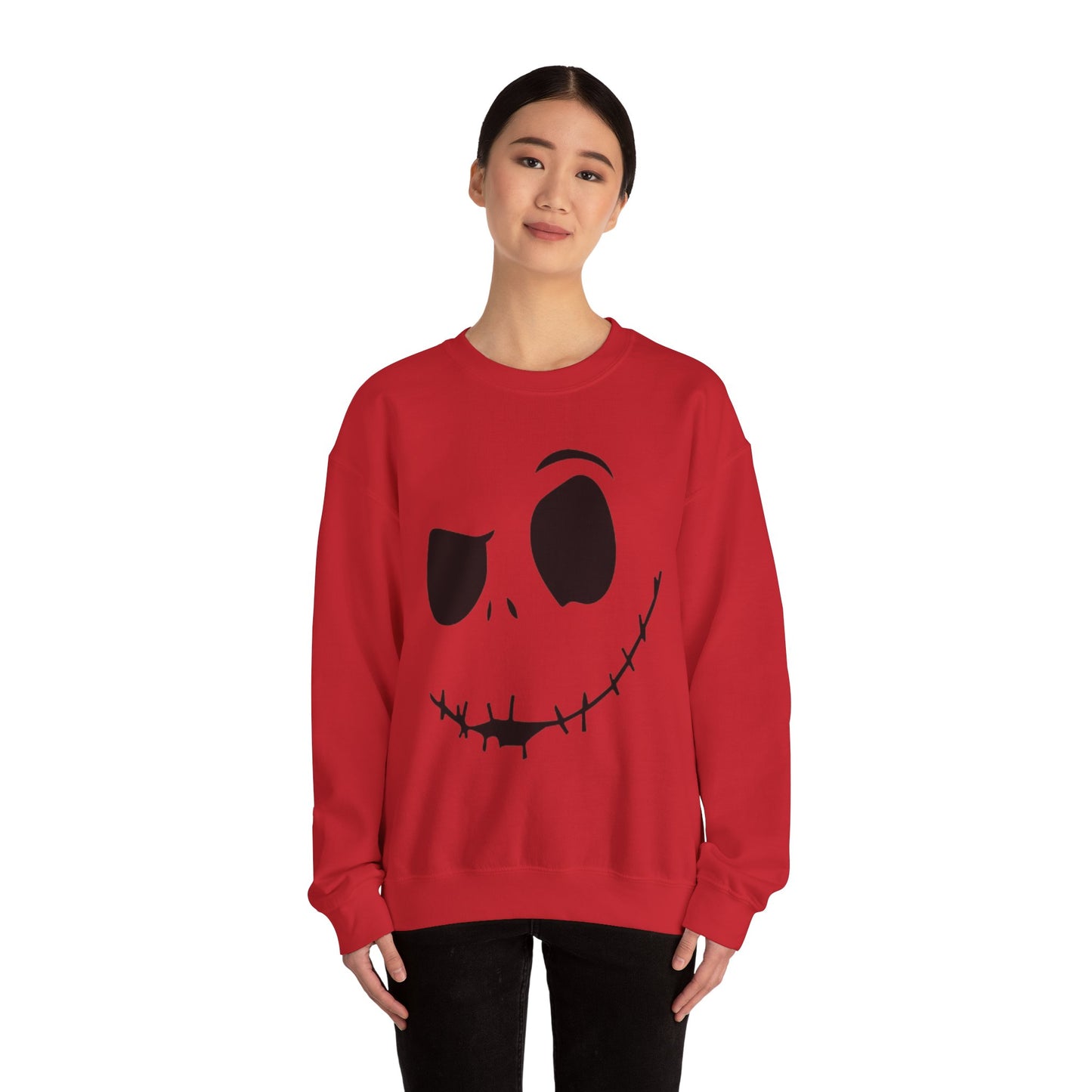 Skull Face Sweatshirt with Stitched Lips