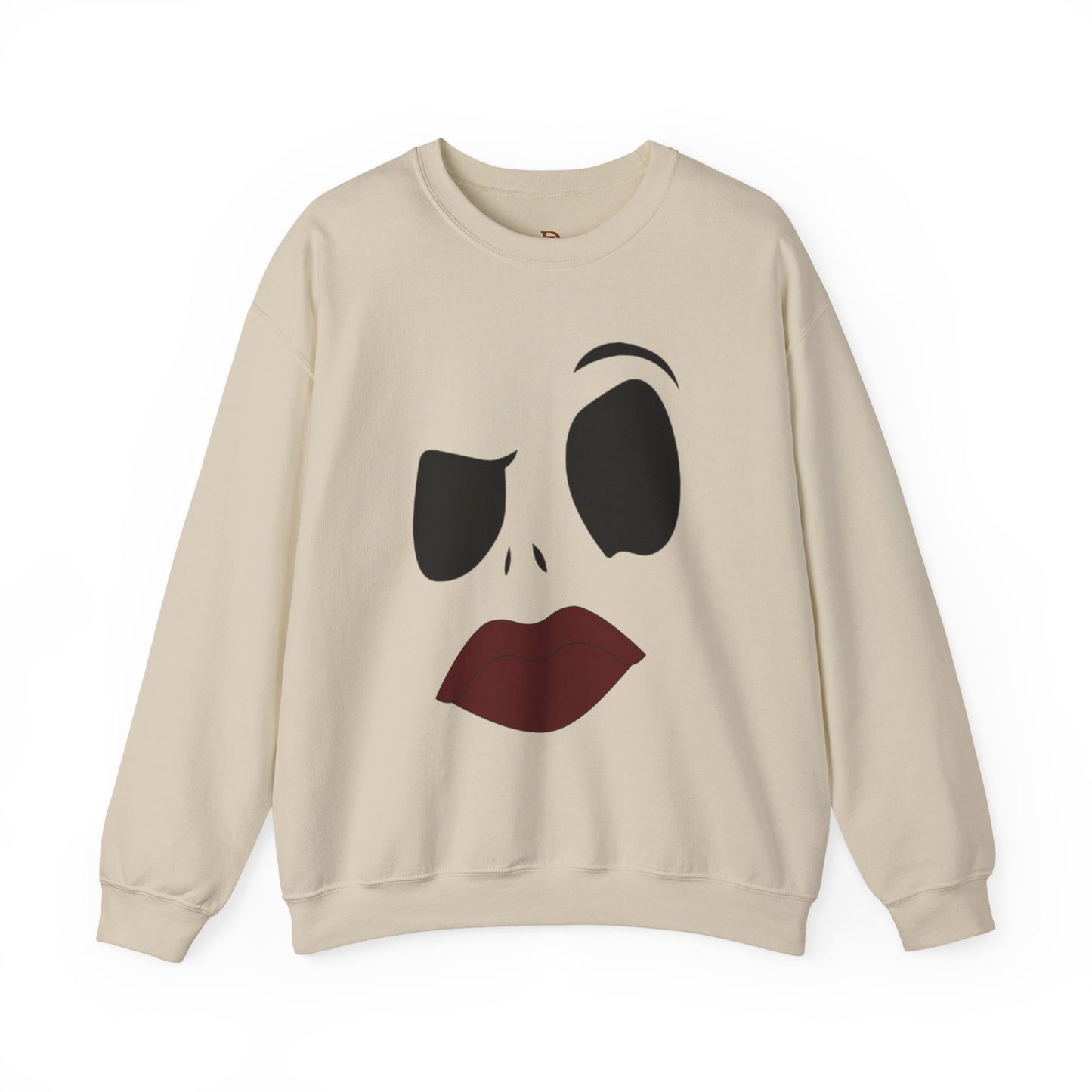 Skull Face Sweatshirt with Lips