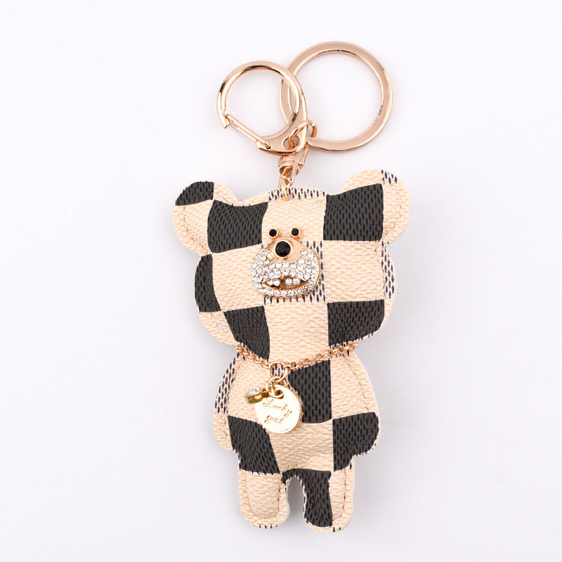 Fashion Simple Station Bear Fur Ball Keychain Pendant