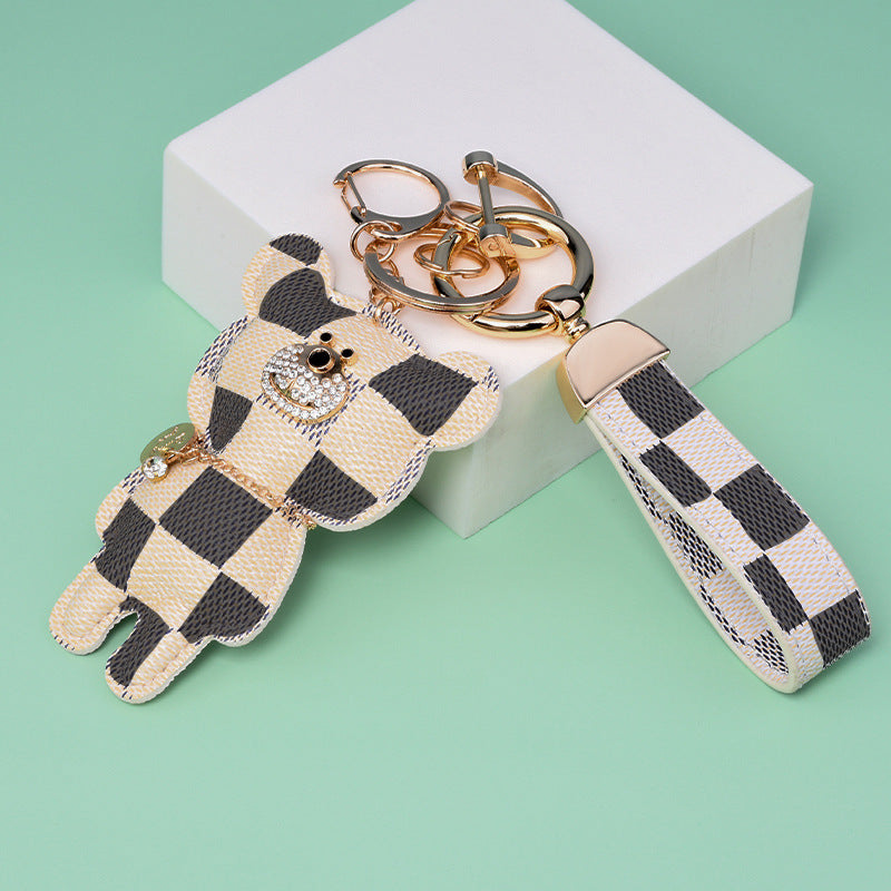 Fashion Simple Station Bear Fur Ball Keychain Pendant