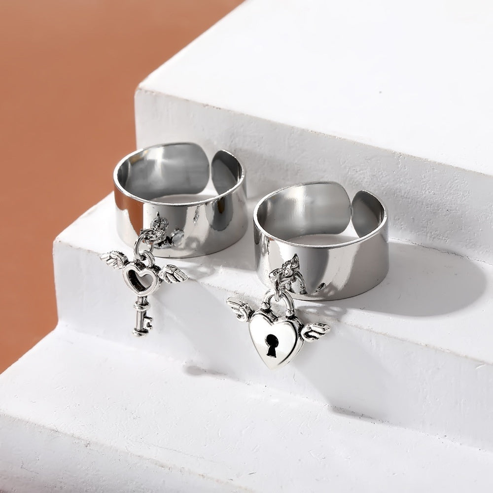 Lock, Key, Couple Ring Adjustable