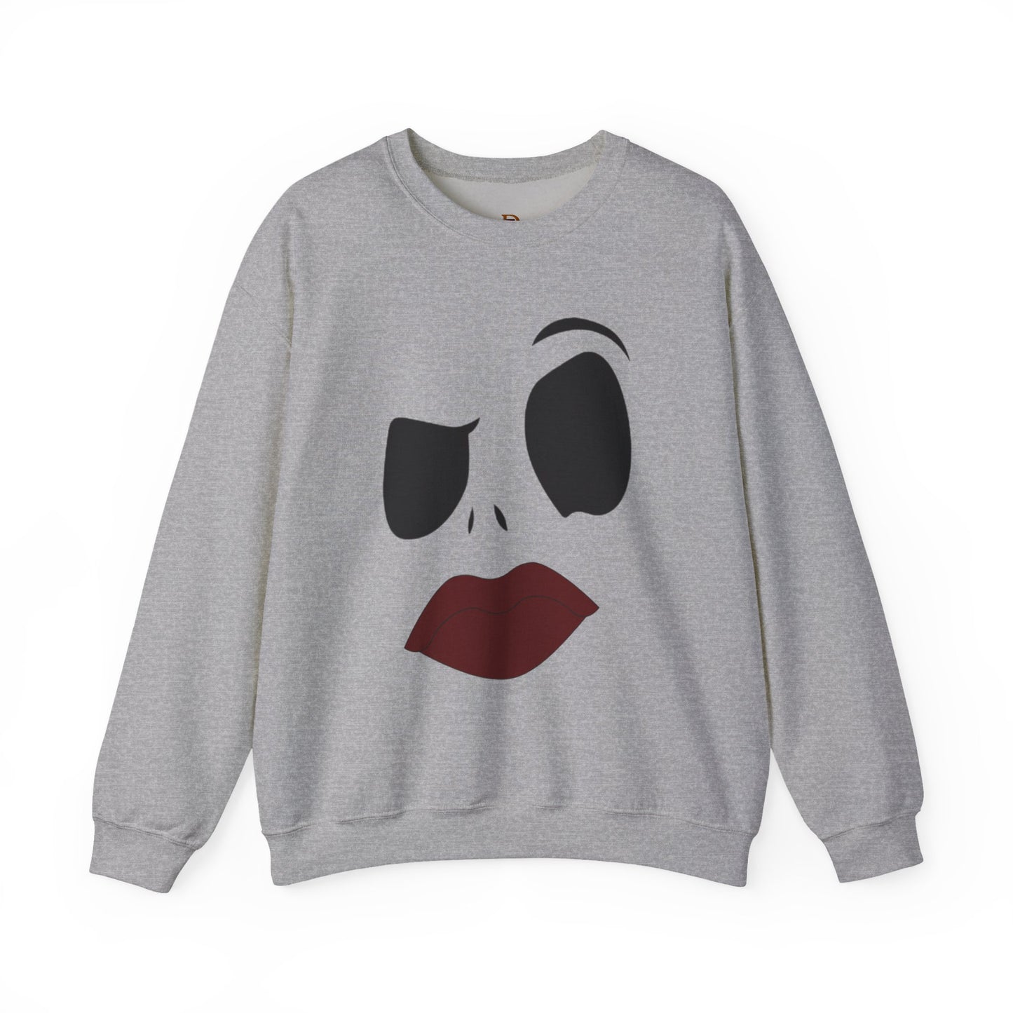 Skull Face Sweatshirt with Lips
