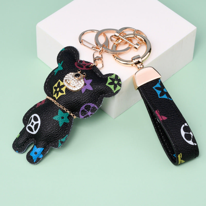 Fashion Simple Station Bear Fur Ball Keychain Pendant