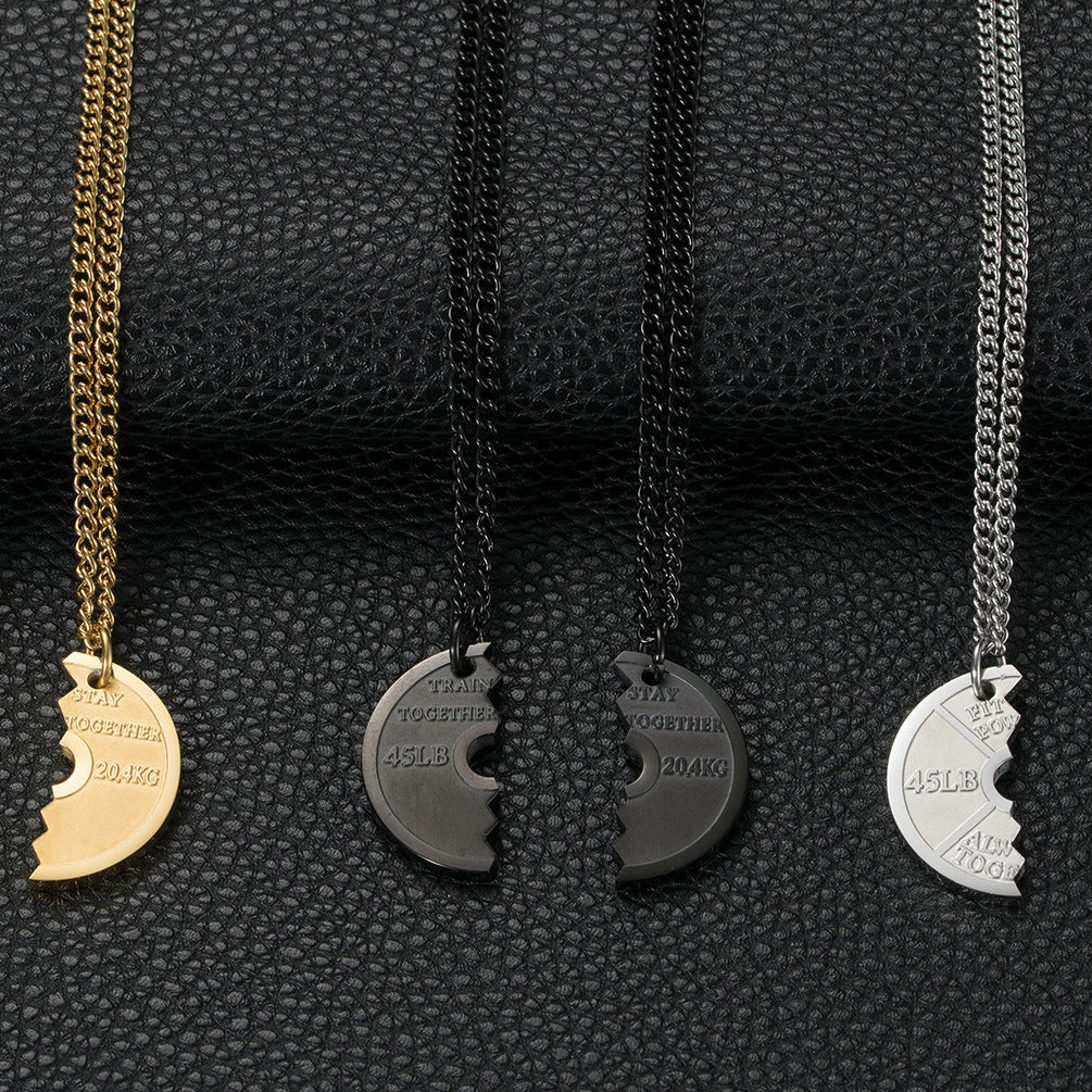 Dumbbell piece couple pendant